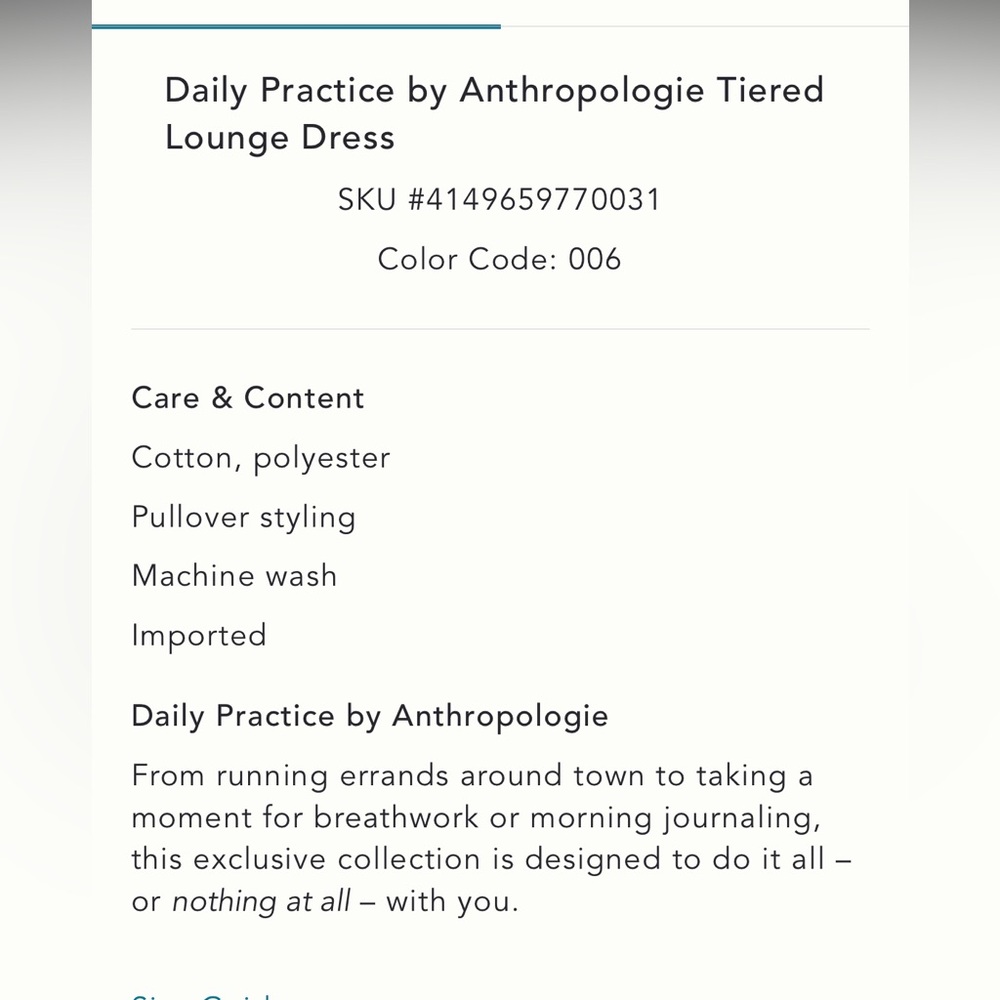 Anthropologie Daily Practice Tiered Lounge Dress - fits L - Picture 5 of 16